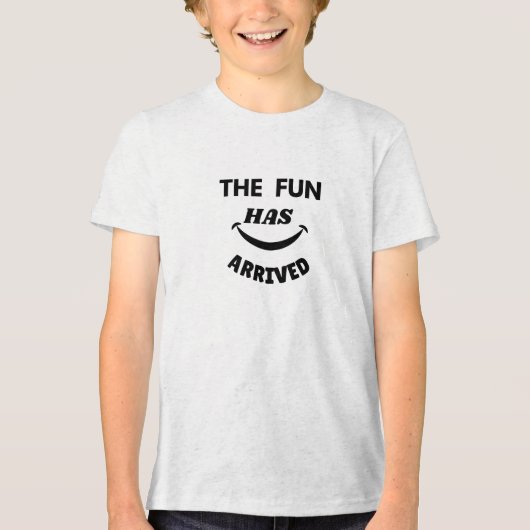 De pret is gearriveerd met een grappig kinder t-sh Tri-Blend shirt (Voorkant)