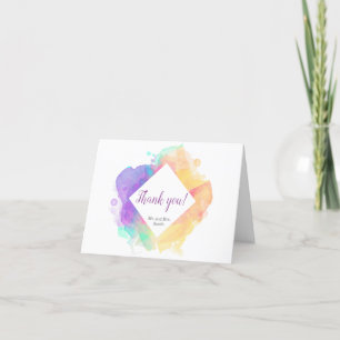 De Pret van Watercolour dankt u kaardt Bedankkaart