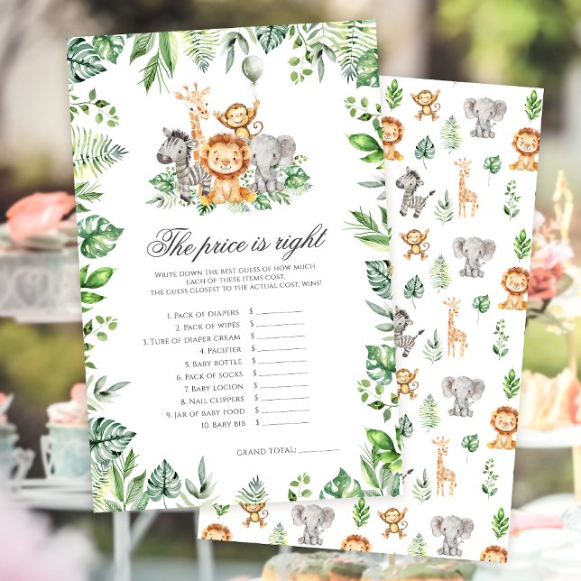 De prijs is de juiste Safari Animals baby shower s (Creator heeft geüpload)