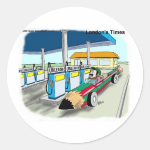 De Prijs Van Gas Grappige Cartoon Cadeaus & Verzam Ronde Sticker