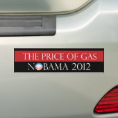 De prijs van gas Nobama 2012 Bumpersticker (Op auto)