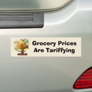 De prijzen van de boodschappen zijn tarifering bumpersticker