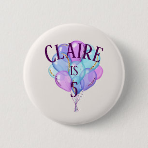 De prinses Birthday-ballonnen van Little Girl Ronde Button 5,7 Cm