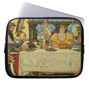 De prinses deelt haar diner met de kikker, van laptop sleeve