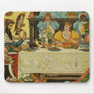 De prinses deelt haar diner met de kikker, van muismat