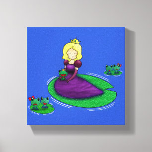 De prinses en de kikker? canvas afdruk