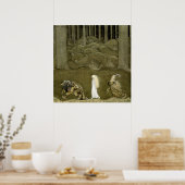 “De Prinses en de Trollen” Aquarel van John B Poster (Keuken)