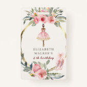 de prinses floral blush feest badge (Voorkant)