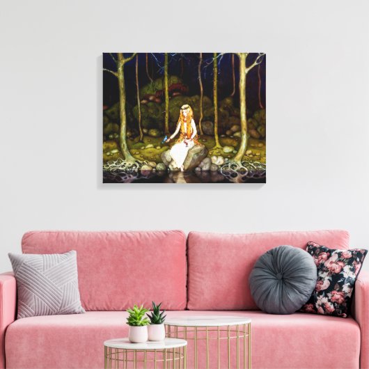 De prinses in het bos canvas afdruk (Insitu (Woonkamer))