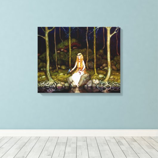 De prinses in het bos canvas afdruk (Insitu (Houten vloer))
