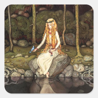 De prinses in het bos vierkante sticker