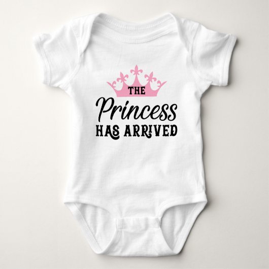De prinses is aangekomen bij Tiara Crown Romper (Voorkant)