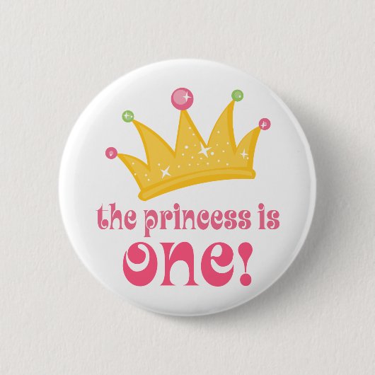De prinses is één cadeau. ronde button 5,7 cm (Voorkant)