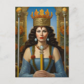 De prinses op haar troon briefkaart (Voorkant)