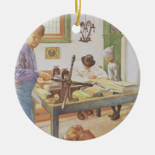 De printruimte, café. in "Lasst Licht Hinin"("Let Keramisch Ornament
