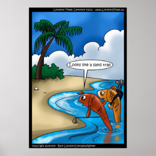 De Prints van het Poster Golfvis Funny