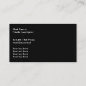 De privé Visitekaartjes van de Veiligheid van het (Achterkant)