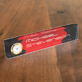 De professionele Pas de Naam van de Tekst met Klok Naambordje (Zijkant)