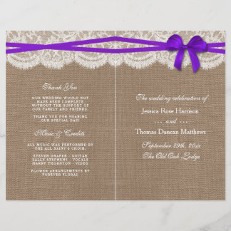 De programma's van het Paars Rustic Bow Wedding Co