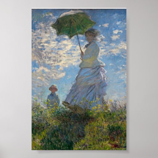 De promenade, vrouwen met een parasol, Monet Poster (Voorkant)