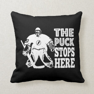 De Puck houdt hier Ice Hockey Goalie Pillow Kussen