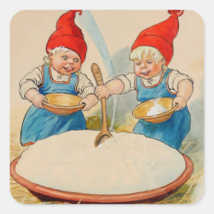 “De puddingkom” van Jenny Nystrom Vierkante Sticker