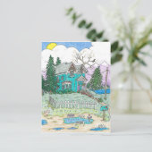 De puddle, de Rainbogen achtervolgen Briefkaart (Staand voorkant)