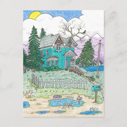 De puddle, de Rainbogen achtervolgen Briefkaart (Voorkant)