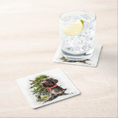 De Pudelpointer Vierkante Kartonnen Onderzetter (Insitu)