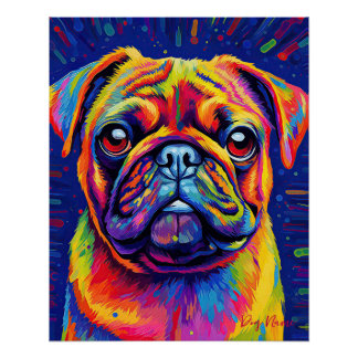 De Pug Dog 004 - Zetton Ziana Perfect Poster