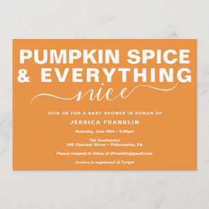 De Pumpkin Spice Baby shower Uitnodiging