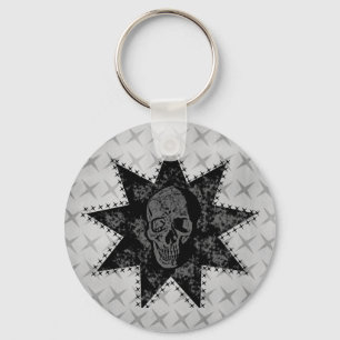 De punk (Grijze) Sleutelhanger van de Schedel