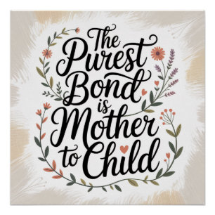 De puurste band is tussen moeder en kind perfect poster