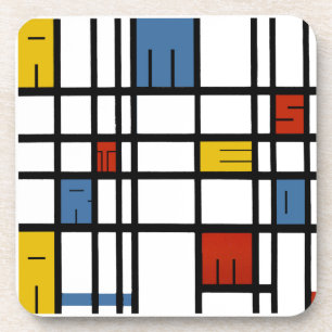 De puzzel van Amsterdam (Mondriaan-stijl) Onderzetter