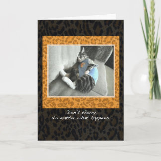 De Pyjama's van de kat juichen omhoog kaart toe