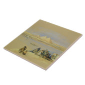 De Pyramiden bij Giza, nabij Caïro (w/c) Tegeltje (Zijkant)