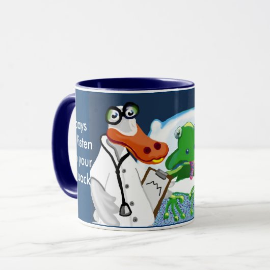 De Quack of Doctor Duck doet zijn rondes Mok (Voorkant links)