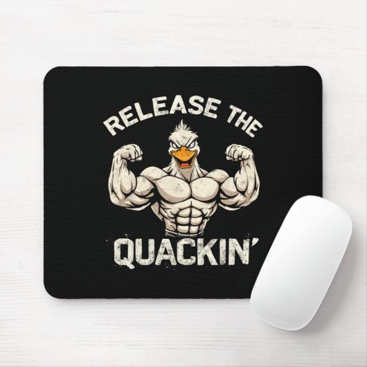 De Quackin' Muckle Duck Bodybuilder Joke Muismat (Met muis)