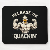 De Quackin' Muckle Duck Bodybuilder Joke Muismat (Voorkant)