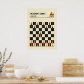 De Queens Gambit  Chess Illustratie Poster (Keuken)