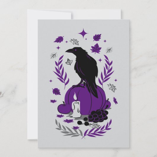 De raaf van de herfst - Gotische Halloween Soirée Kaart (Voorkant)