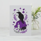 De raaf van de herfst - Gotische Halloween Soirée Kaart (Staand voorkant)