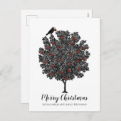 De raaf versiert de kerstboom feestdagenkaart (Voorkant / Achterkant)