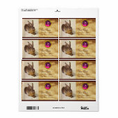 De raBBIT ( Young Hare ) Monogram roze Amethyst Etiket (Full Sheet)