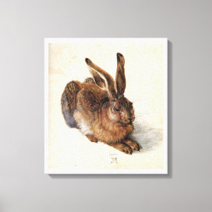 DE RABBIT ( Young Hare ), wit Canvas Afdruk