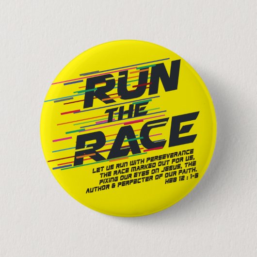 De Race Bible Verse-Button uitvoeren Ronde Button 5,7 Cm (Voorkant)