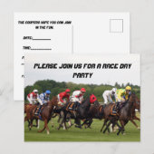 DE RACE IS OP DE BRIEFKAART PARTIJINVITATIE (Voorkant / Achterkant)