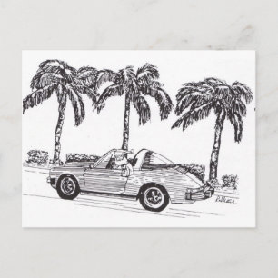 De Raceauto van de kerstman Feestdagenkaart