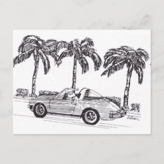 De Raceauto van de kerstman Feestdagenkaart