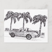 De Raceauto van de kerstman Feestdagenkaart (Voorkant)